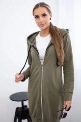 Bluza sukienkowa z kapturem khaki. Brązowe bluzy damskie KESI, l, bez wzorów, z bawełny, bez ramiączek, z kapturem. Za 234.40 zł.