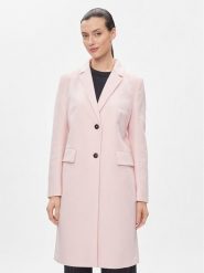 Tommy Hilfiger Płaszcz wełniany Classic WW0WW41662 Różowy Regular Fit. Czerwone płaszcze damskie Tommy Hilfiger, bez wzorów, z wełny, bez kołnierzyka, bez kaptura. Za 1,699.00 zł.