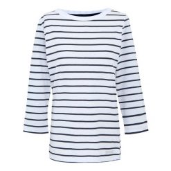 T-shirt Damski W Paski Baylette II. Białe t-shirty damskie Regatta, l, bez wzorów, sportowe, bez kołnierzyka, bez ramiączek. Za 58.99 zł.