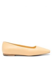 Simple Baleriny SARAGOSSA1-23SSB40 Żółty. Żółte balerinki damskie SIMPLE, bez wzorów, ze skóry, bez obcasa, bez zapięcia. Za 399.99 zł.