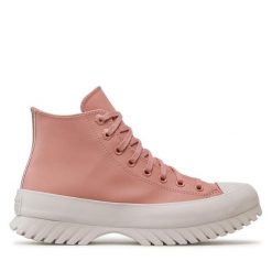 Botki Converse. Czerwone botki damskie Converse, bez wzorów, retro, bez obcasa, na płaskiej podeszwie, bez zapięcia. Za 469.99 zł.