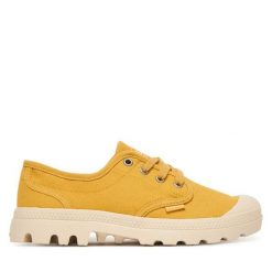 Trampki Palladium. Żółte trampki i tenisówki damskie Palladium, bez wzorów, bez zapięcia. Za 339.99 zł.