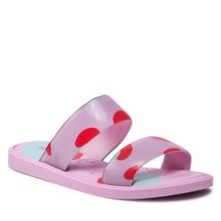 Klapki Melissa. Czerwone klapki damskie Melissa, bez wzorów, bez obcasa, bez zapięcia. Za 219.99 zł.