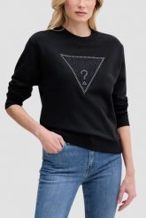 GUESS Czarna bluza damska z cyrkoniami Triangle Lace, Rozmiar L. Czarne bluzy damskie Guess, l, z aplikacjami, z dresówki, eleganckie, bez ramiączek, bez kaptura. W wyprzedaży za 239.99 zł.