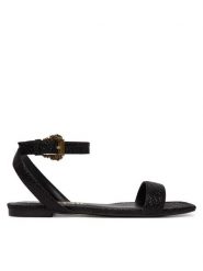 Versace Jeans Couture Sandały 80VA3S61 ZSS84 899 Czarny. Czarne sandały damskie Versace Jeans Couture, bez wzorów, z jeansu, bez obcasa, na płaskiej podeszwie, bez zapięcia. Za 789.99 zł.