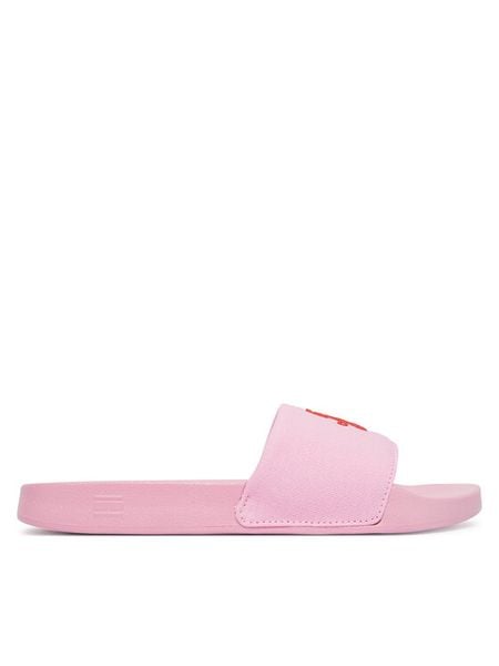 Tommy Hilfiger Klapki Th Script Pool Slide FW0FW09286 Różowy. Czerwone klapki damskie Tommy Hilfiger, bez wzorów, z materiału, bez obcasa, bez zapięcia. Za 105.99 zł.