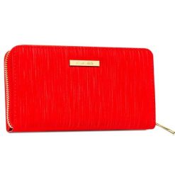 Duży czerwony portfel damski ze skóry ekologicznej poziomy na zatrzask i suwak 4U CAVALDI CHWJ-08. Czerwone portfele damskie 4U Cavaldi, ze skóry ekologicznej. Za 45.00 zł.