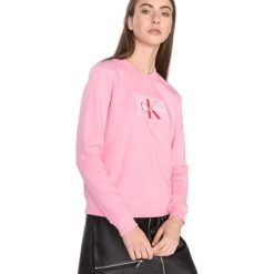 Calvin Klein Bluza Różowy. Czerwone bluzy damskie Calvin Klein, m, bez wzorów, z bawełny, bez ramiączek, bez kaptura. Za 464.95 zł.