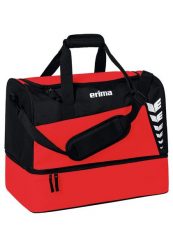 Torba sportowa z dolną przegrodą Erima Six Wings. Czarne torby sportowe męskie Erima, bez wzorów, z materiału, na ramię, z nadrukiem. Za 119.99 zł.