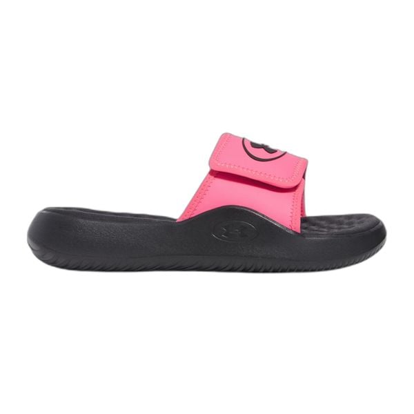 Klapki damskie Under Armour Ignite Pro 8. Czerwone klapki damskie Under Armour, bez wzorów, z materiału, bez obcasa, bez zapięcia. Za 254.00 zł.