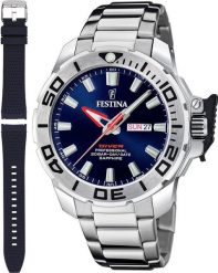 Zegarek Festina Zegarek męski Festina F20665-1 srebrny. Szare zegarki męskie Festina, bez wzorów, srebrne. Za 738.00 zł.