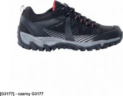 Ardon ARDONFORCE - bardzo lekkie półbuty, wzmocniony nosek i zapiętek, materiał softshell, membrana wodoodporna, nadruki odblaskowe - czarny G3177 48. Czarne półbuty męskie Ardon, bez wzorów, z materiału, bez obcasa, bez zapięcia. Za 184.19 zł.