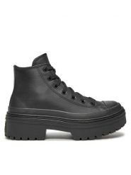 Converse Trzewiki Chuck Taylor All Star Lugged Heel Leather Platform A10369C Czarny. Czarne botki damskie Converse, bez wzorów, ze skóry, retro, bez obcasa, na płaskiej podeszwie, bez zapięcia. Za 409.99 zł.