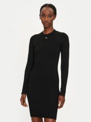 Replay Sukienka dzianinowa DK3319.000.G23370 Czarny Slim Fit. Czarne sukienki damskie Replay, xl, bez wzorów, z dzianiny, bez kołnierzyka, bez ramiączek. Za 279.99 zł.