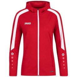 Damska bluza dresowa z kapturem Jako Power. Czerwone bluzy damskie Jako, bez wzorów, z dresówki, sportowe, bez ramiączek, z kapturem. Za 276.45 zł.