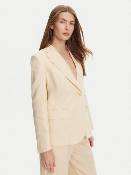 Weekend Max Mara Marynarka Nalut 2515041012 Écru Regular Fit. Marynarki i żakiety damskie Weekend Max Mara, bez wzorów, ze lnu, bez kołnierzyka, bez ramiączek. Za 889.99 zł.