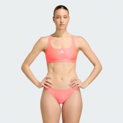 Bikini 3-Stripes V-Back. Czerwone stroje kąpielowe damskie Adidas, l, bez wzorów. Za 199.00 zł.