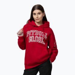 Bluza damska Pitbull Fiora Hooded. Czerwone bluzy damskie PITBULL, m, bez wzorów, z bawełny, bez ramiączek, bez kaptura. Za 199.99 zł.