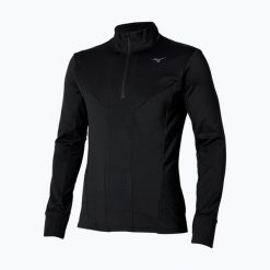 Bluza do biegania męska Mizuno Active Warm Half Zip black. Czarne bluzy męskie Mizuno, m, bez wzorów, sportowe, bez ramiączek, bez kaptura. Za 269.99 zł.