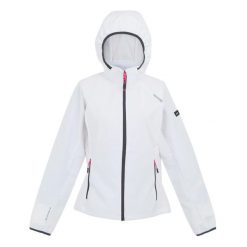 Kurtka softshell turystyczna damska Regatta Bourda. Białe kurtki sportowe damskie Regatta, l, bez wzorów, z softshellu, bez ramiączek, bez kaptura, trekkingowe. Za 358.00 zł.