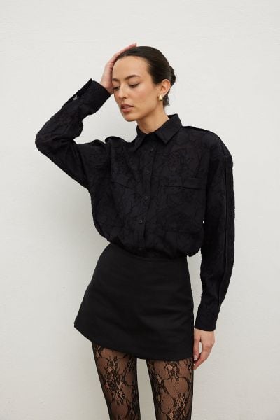 Spódnico spodenki z lnem w kolorze TOTALLY BLACK - MOVE-M. Czarne spódnice damskie Marsala, na imprezę, m, bez wzorów, z bawełny, eleganckie. Za 229.90 zł.