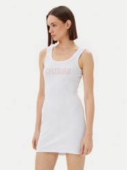 Guess Sukienka codzienna V5GK06 K8RT2 Biały Slim Fit. Białe sukienki damskie Guess, na co dzień, s, z aplikacjami, z wiskozy, bez kołnierzyka, bez ramiączek, proste. Za 139.99 zł.
