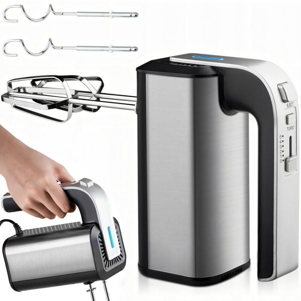 Mikser robot kuchenny ręczny 5 prędkości TURBO 300 W - srebrny Mikser robot kuchenny ręczny 5 prędkości TURBO 300 W - srebrny. Szare miksery Retoo. Za 140.99 zł.