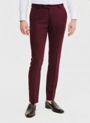PAKO LORENTE – Spodnie garniturowe w kolorze bordowym. Czerwone eleganckie spodnie męskie Pako Lorente, m, bez wzorów, z elastanu, casualowe. Za 599.99 zł.
