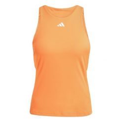 Koszulka Tennis Climacool Y-Tank. Brązowe bluzki damskie Adidas, bez wzorów, sportowe, bez kołnierzyka, bez ramiączek. Za 239.00 zł.
