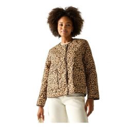 Damska Kurtka Mira Abstract Leopard Print Jacket. Czarne kurtki sportowe damskie Regatta, xl, bez wzorów, z materiału, bez ramiączek, bez kaptura, trekkingowe. Za 241.99 zł.