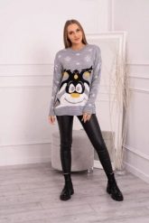 Sweter świąteczny z reniferem szary. Szare swetry nierozpinane damskie KESI, l, bez wzorów, z wełny, wizytowe, bez kołnierzyka, plus size, bez ramiączek. Za 125.45 zł.