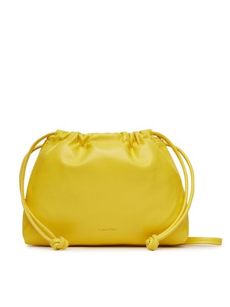 Calvin Klein Jeans Torebka Drawstring Crossbody26 LV04K3060G Żółty. Żółte torebki do ręki damskie Calvin Klein Jeans, bez wzorów, z jeansu, bez dodatków. Za 259.99 zł.