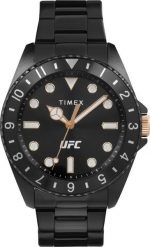 Zegarek Timex Zegarek męski Timex TW2V56800 czarny. Czarne zegarki męskie Timex, bez wzorów. Za 559.00 zł.