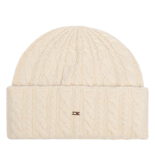 Czapka Tommy Hilfiger. Białe czapki damskie Tommy Hilfiger, na zimę, bez wzorów. Za 249.99 zł.