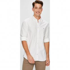 Tommy Hilfiger - Koszula. Białe koszule męskie Tommy Hilfiger, l, bez wzorów, z bawełny, casualowe, bez kołnierzyka, bez ramiączek. W wyprzedaży za 299.90 zł.