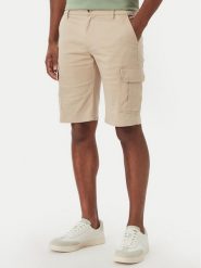 Beverly Hills Polo Club Szorty materiałowe P-SS26M-B476381 Beżowy Regular Fit. Brązowe szorty męskie Beverly Hills Polo Club, bez wzorów, z bawełny. Za 203.99 zł.