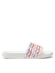 Pepe Jeans Klapki Slider Set W PLS70145 Biały. Białe klapki damskie Pepe Jeans, bez wzorów, z jeansu, bez obcasa, bez zapięcia. Za 149.99 zł.