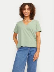 JJXX T-Shirt Annie 12255655 Zielony Regular Fit. Zielone t-shirty damskie JJXX, s, bez wzorów, z bawełny, bez kołnierzyka, bez ramiączek. Za 69.99 zł.