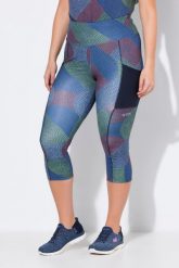 Damskie Legginsy funkcyjne 3/4 szybkoschnące. Niebieskie legginsy damskie Ulla Popken, plus size, bez wzorów, z elastanu, z podwyższonym stanem. Za 191.99 zł.
