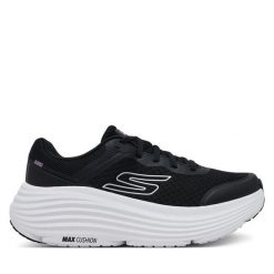 Buty do biegania Skechers. Czarne obuwie sportowe damskie Skechers, bez wzorów, bez zapięcia, do biegania. Za 289.99 zł.