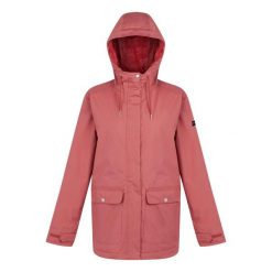 Kurtka turystyczna damska Regatta Broadia parka przeciwdeszczowa. Czerwone parki damskie Regatta, na zimę, bez wzorów, bez kaptura. W wyprzedaży za 299.99 zł.