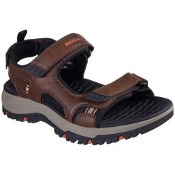 Sandały Skechers Prewitt - Rigdon, Mężczyźni. Brązowe sandały męskie Skechers, bez wzorów, ze skóry ekologicznej, bez zapięcia. Za 390.00 zł.