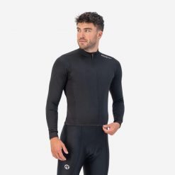 Koszulka rowerowa męska Rogelli Core z długim rękawem. Czarne bluzy męskie Rogelli, m, bez wzorów, sportowe, bez ramiączek, bez kaptura. Za 248.00 zł.