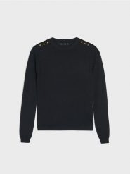 Wiskozowy sweter - czarny. Czarne swetry nierozpinane damskie Sinsay, l, bez wzorów, z wiskozy, bez kołnierzyka, bez ramiączek. W wyprzedaży za 29.99 zł.