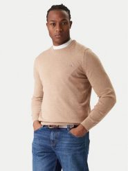 Gant Sweter 8030561 Beżowy Regular Fit. Brązowe swetry męskie GANT, m, bez wzorów, z bawełny, bez kołnierzyka, bez ramiączek. Za 529.99 zł.