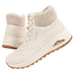 Buty damskie Skechers Uno Rugged. Białe obuwie sportowe damskie Skechers, bez wzorów, ze skóry, bez zapięcia, trekkingowe, Skechers Sport. Za 349.90 zł.