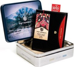 Peterson Czarny pionowy portfel męski NoSize. Czarne portfele męskie Peterson, bez wzorów. Za 185.42 zł.