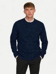 Only & Sons Sweter Ricky 22031539 Granatowy Regular Fit. Niebieskie swetry męskie Only & Sons, m, bez wzorów, z wełny, bez kołnierzyka, bez ramiączek. Za 159.99 zł.