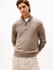 Tommy Hilfiger Sweter z zawartością kaszmiru Mężczyźni Bawełna szary|brązowy, L. Brązowe swetry męskie Tommy Hilfiger, l, bez wzorów, z bawełny, bez kołnierzyka, bez ramiączek. Za 479.95 zł.