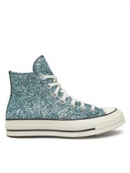 Converse Trampki Chuck 70 Glitter Hi A10097C 486 Niebieski. Niebieskie trampki i tenisówki damskie Converse, bez wzorów, z materiału, bez zapięcia. Za 309.99 zł.
